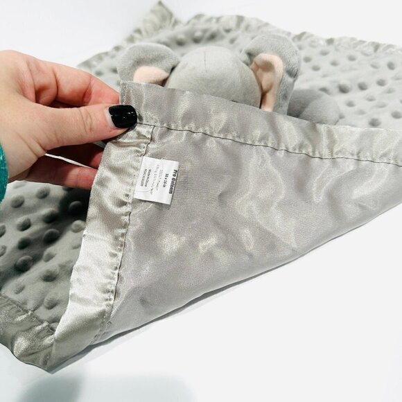 Pro Goleem Plush Grey Elephant Sensory Dot Crinkle Ears Lovey Security Blanket - Picture 4 of 7